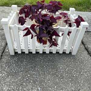 Cute White Wooden Planter Box Handcrafted - Plant NOT INCLUDED
